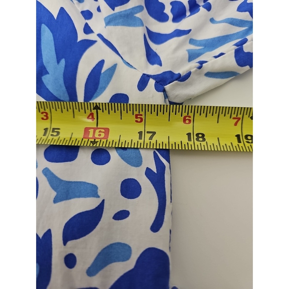THML Women Dress Size XS Blue Floral Cotton Puff Sleeves Tasseled Summer Brunch - Picture 10 of 13